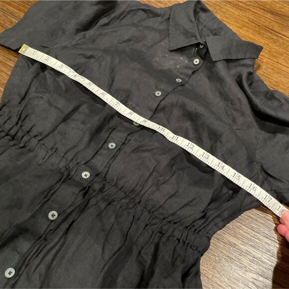 NWT J.Crew Women's Sz 6 Black Cerise Shirt-Dress Ramie A-Line Midi Lined CK661 - Picture 9 of 11